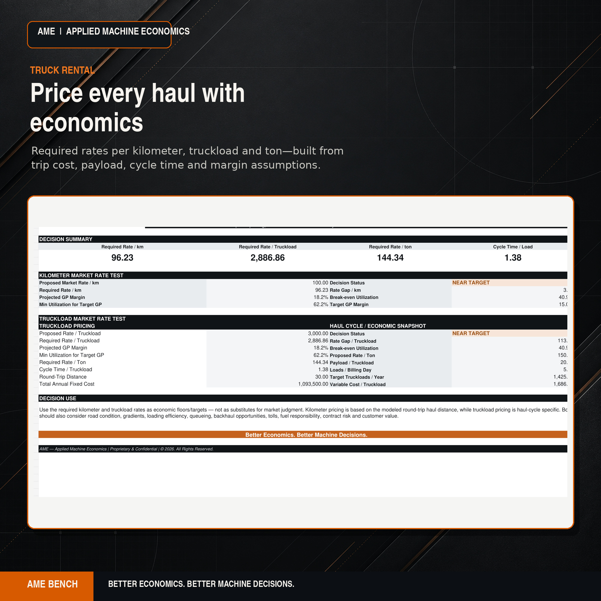 Truck Rental Rate Calculator product artwork